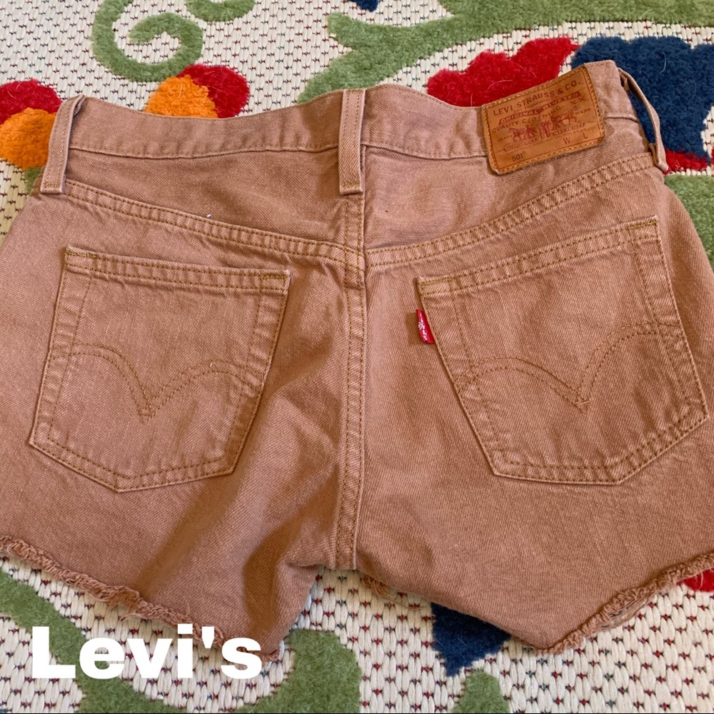 Levi’s sz 24 0 brown denim jean shorts button fly